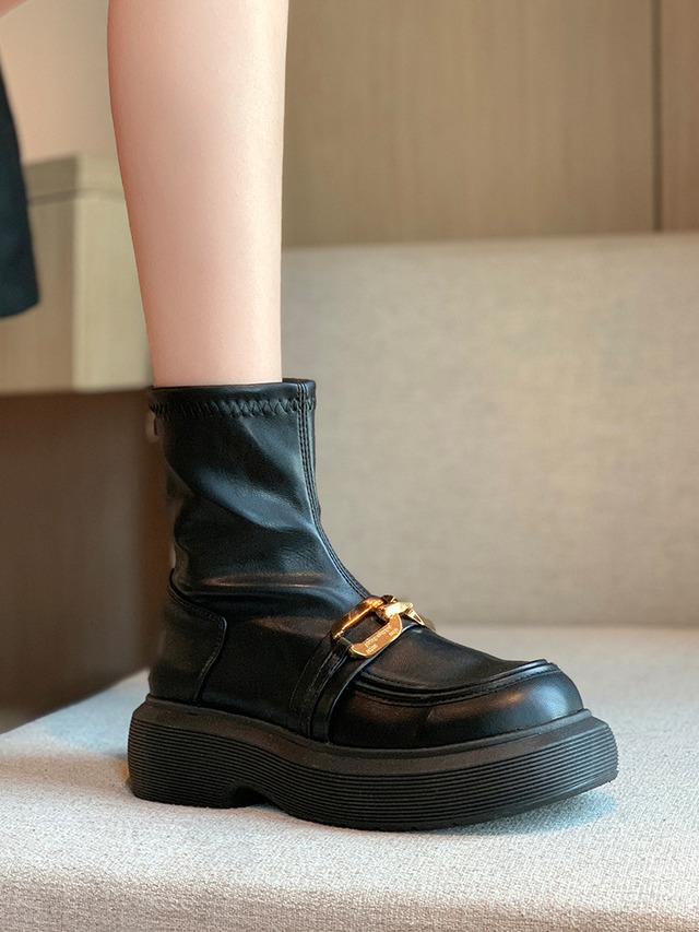 薄手ブーツオータムスタイルスタンダードレザーショート レトロ 靴 シューズ 秋物 部族の婦人靴50988060985