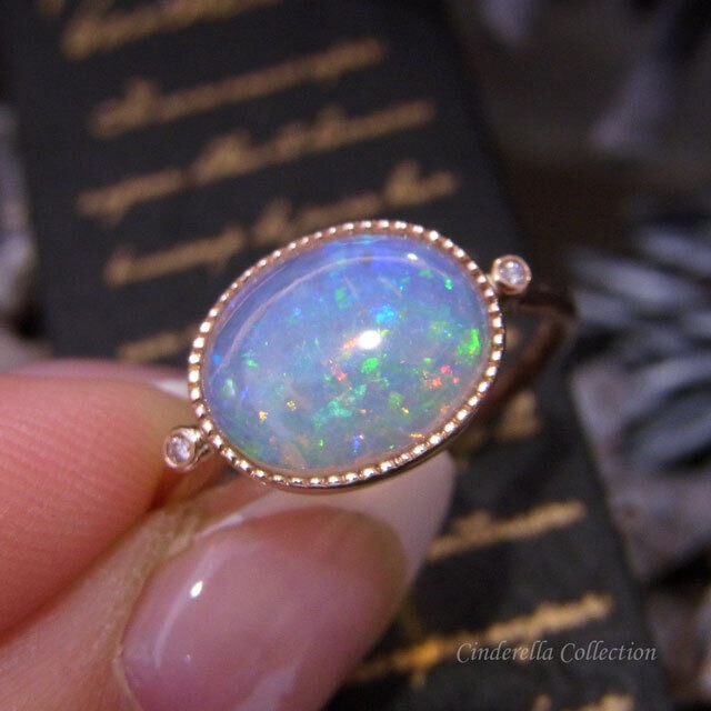 【オーダー可能】リング（画像例：オパール）アーム華奢系