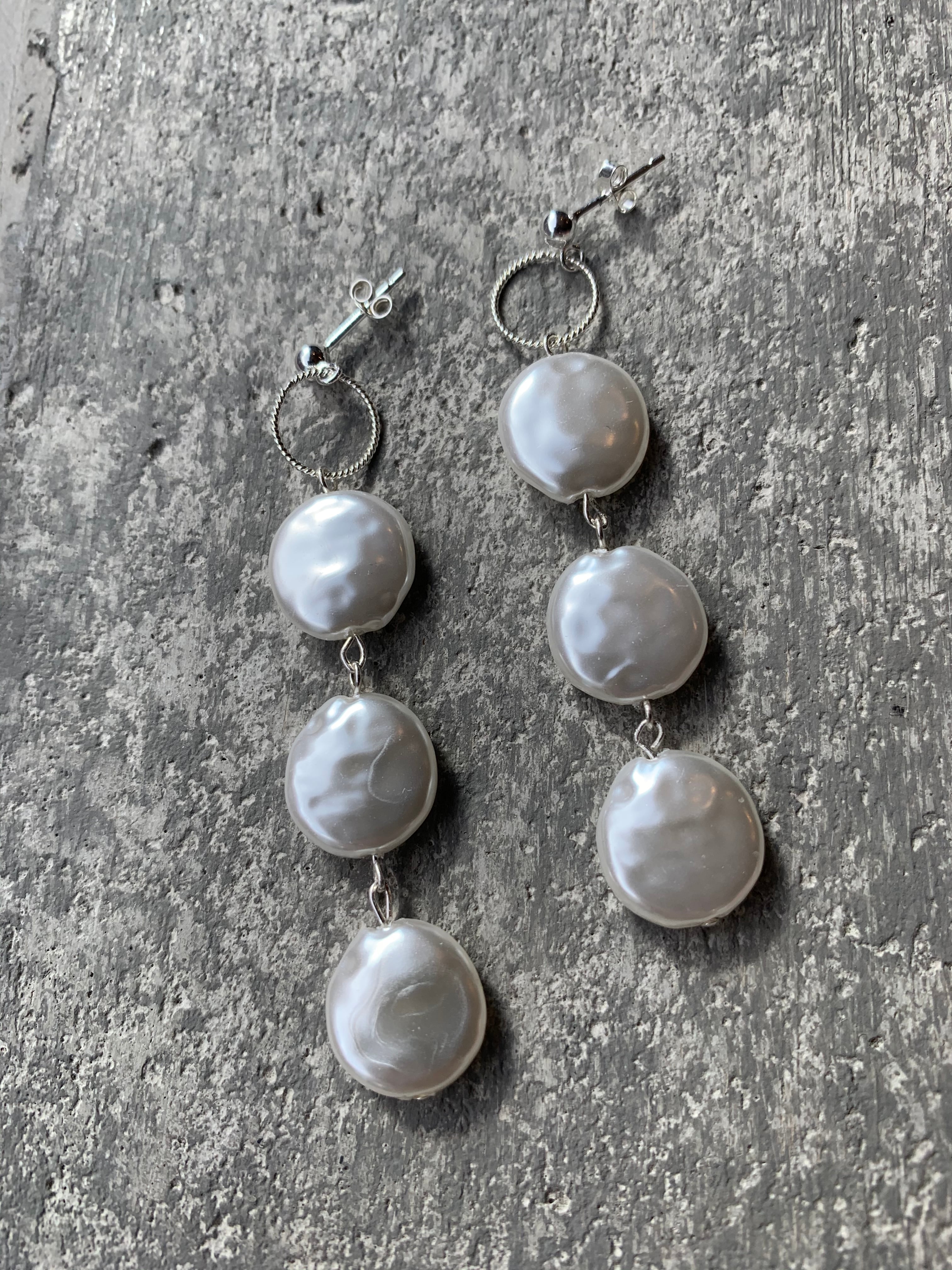 pearl bubble pierce / silver925