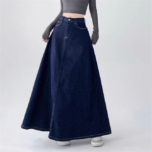 【送料無料】 ロングスカート デニム生地 アンクル丈 マキシ丈 フレア Aライン ハイウエスト 厚手 かわいい 大人可愛い きれいめ カジュアル 大人 おしゃれ お洒落 こなれ感 コンサバ系 ラフ 抜け感 レディライク ガーリー 無地 秋 冬 誕生日会 20代 30代 40代 レディース 女性用 ママ服 デート お出かけ お呼ばれ 休日 アウトドア お茶会 女子会 授業参観 着回し 普段使い ファッション コーデ スタイル 楽ちん 体型カバー 定番 着痩せ ブルー