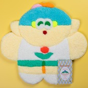 < WACHAPO > ラグ作品「わちゃぽ宇宙人(赤いお花)」