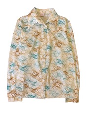 70s Graff flower pattern long sleeve shirt