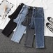 【人気商品】黒とグレーのジーンズ女性スキニー薄型万能ズボン