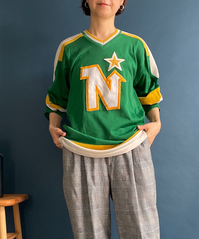 SK Sandow Sporting Knit Minnesota North Stars Green Hockey Jersey　ミネソタ　ノーススターズ　ホッケージャージ