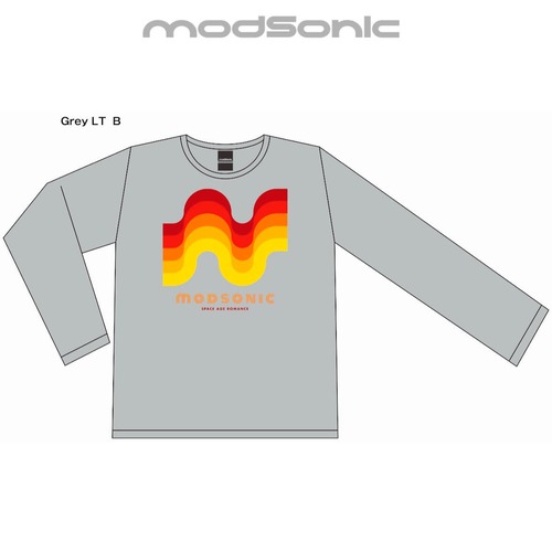 5月末までの期間限定予約販売 ロングTシャツ　 Wave Pattern-B（ウェーブ）Grey　
