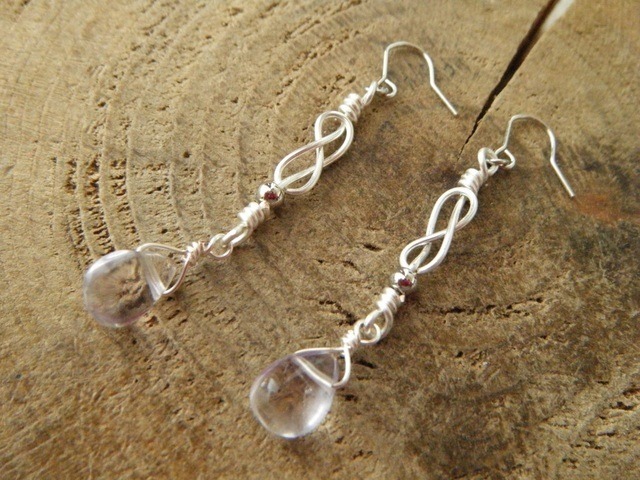 【フローライト】ケルティックノットのピアス