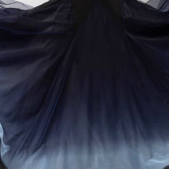 ロングスリーブAライン　シフォン　スカート　モダンドレス　ds0524