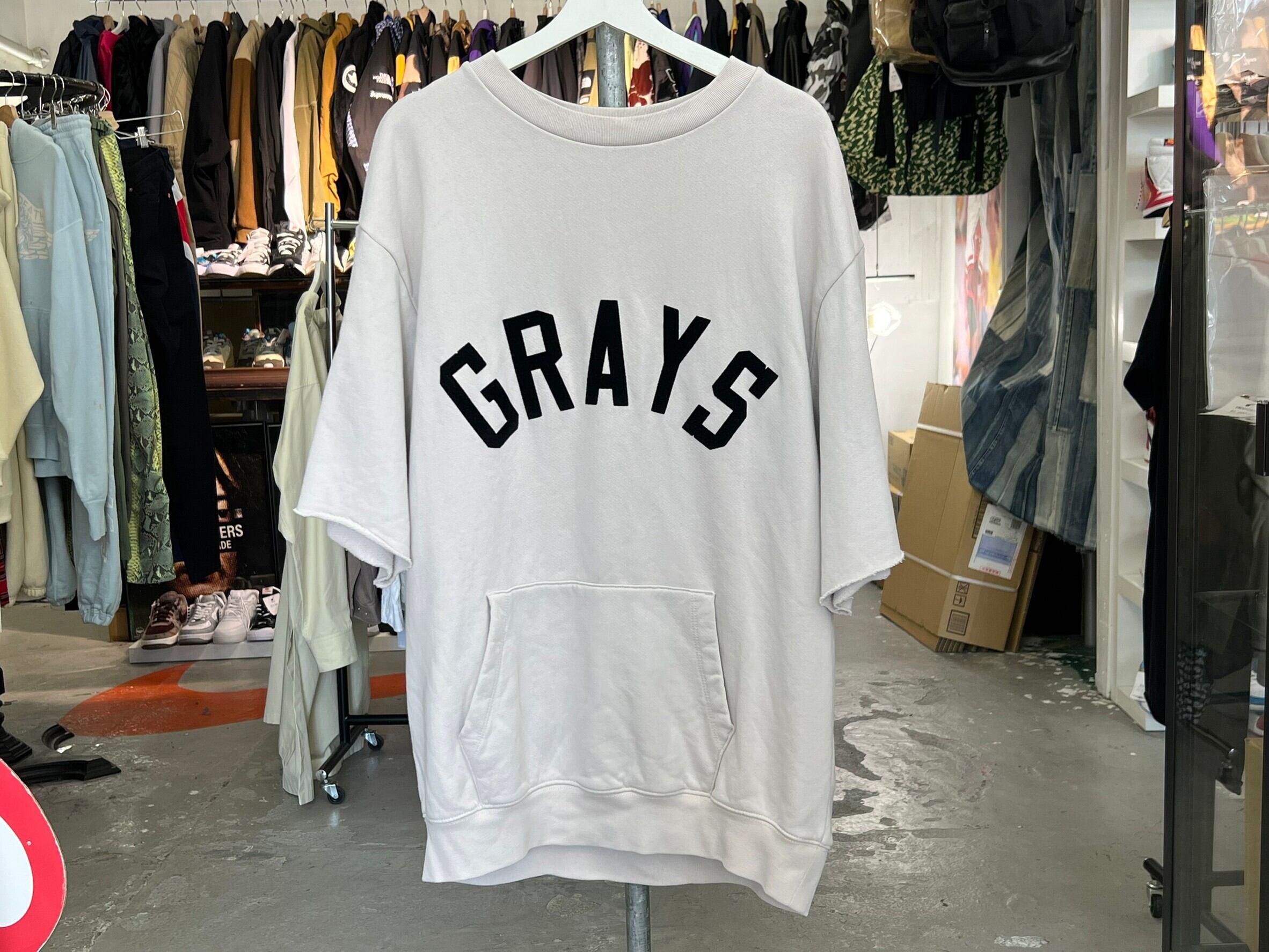 FEAR OF GOD SEVENTH COLLECTION GRAYS 3/4 SLEEVE SWEATSHIRT GREY  