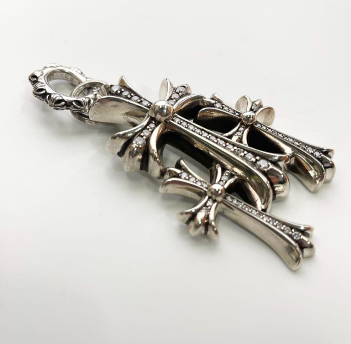 CHROME HEARTS クロムハーツ トリプルクロス ラージ ダイヤ シルバー