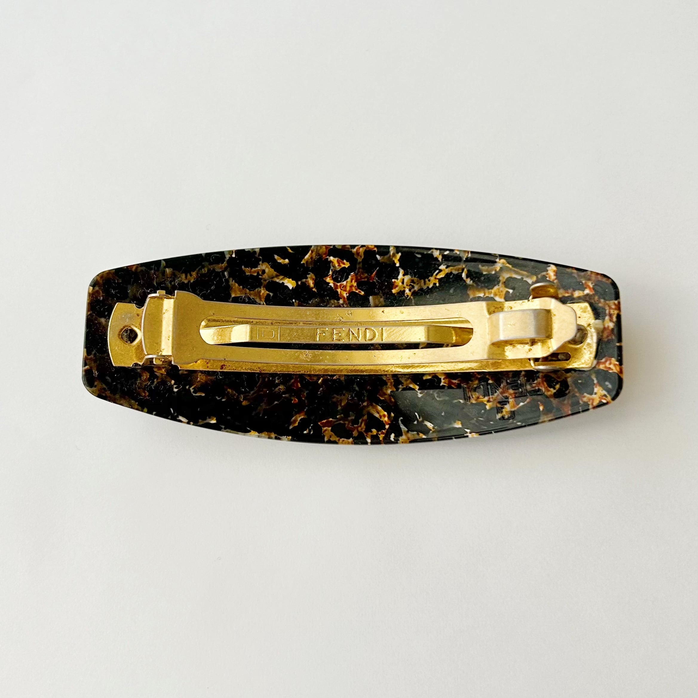 F6278】FENDI レオパードロゴバレッタ/フェンディ/ヘアアクセサリー