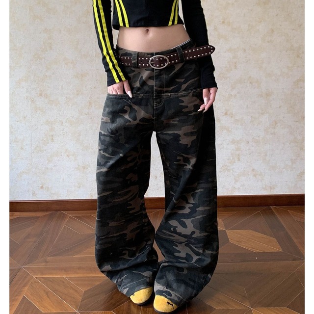 カモフラルーズフィットフルレングスカーゴパンツ 1col   R01819