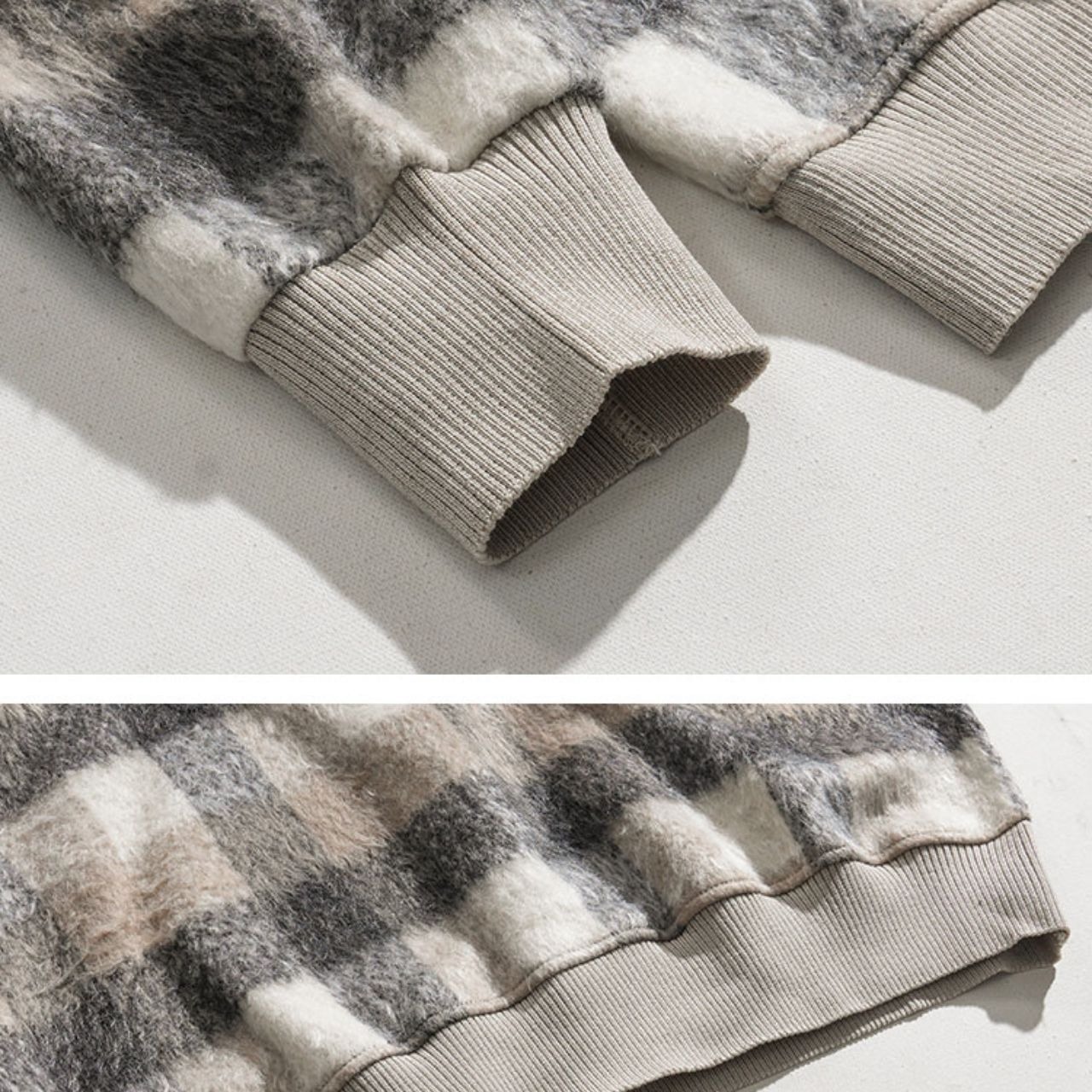 チェックシャギーニット　MT0080320