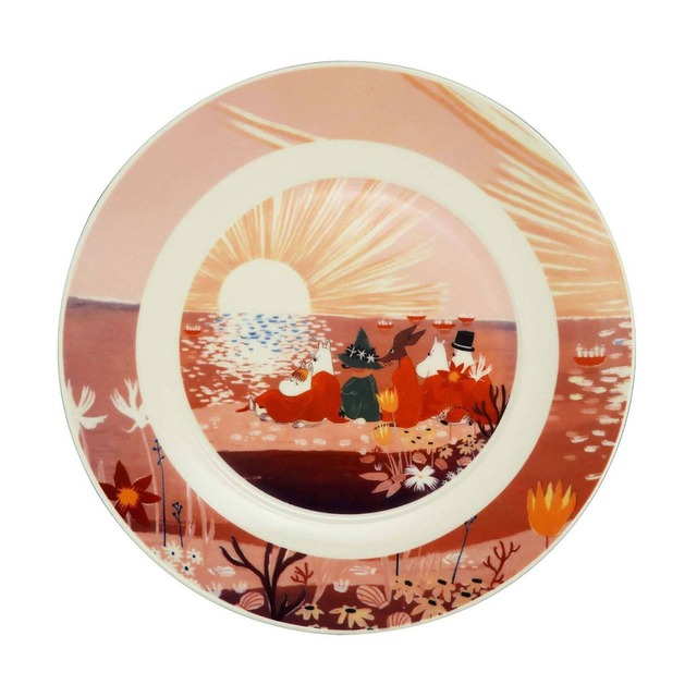 MOOMIN (ムーミン) 「 ルオント 」 プレート 皿 約20cm 夕陽 レッド 日本製 MM3202-330