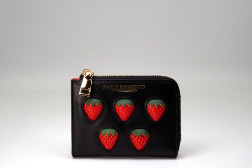 【More Strawberries Collection】L字ファスナーコンパクト財布（赤いちご）