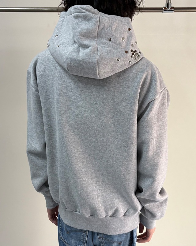【Hannah Creak】Studded Hoodie Double Zip Grey