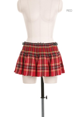 counter tartan mini wrap skirt