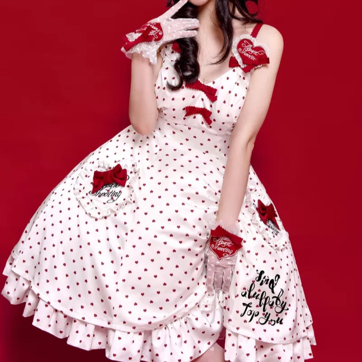 AngelicPretty♡水玉ドット柄♡うさ耳 ドレスワンピース★Lolita AngelicPretty♡水玉ドット柄♡うさ耳 ドレスワンピース☆Lolita Qoo10