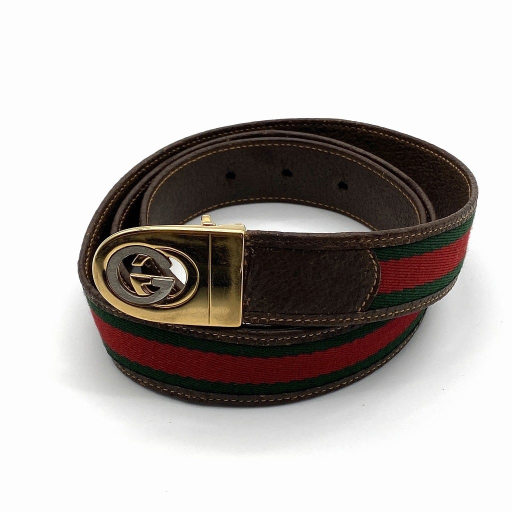 GUCCI Sherry Line Interlocking Buckle Leather Belt Vintage グッチ シェリーライン  インターロッキング レザーベルト ヴィンテージ | BRANCHILL powered by BASE