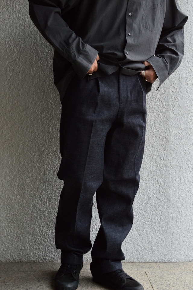 Sugar&Co 1Tuck Rigid Denim Trouser by Daddy's Pants Regular Fit From JPN Okayama Denim Slacks シュガーアンドコー デニムスラックス リジッドデニム 日本製
