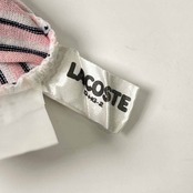 70s 80s CHEMISE LACOSTE シュミーズラコステ ボーダー 重ね着風 天竺 半袖 ポロシャツ 40/うすピンク系