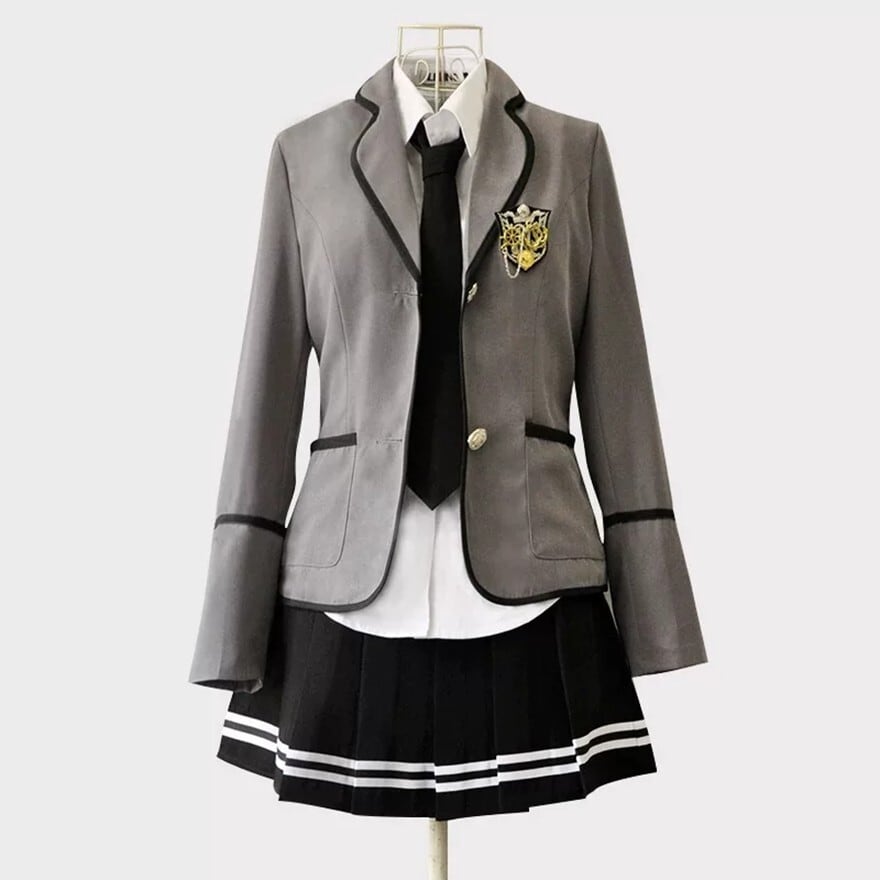 卒業式・入学式に|制服風ブレザーセットアップ ネクタイ付きプリーツスカート4点セット