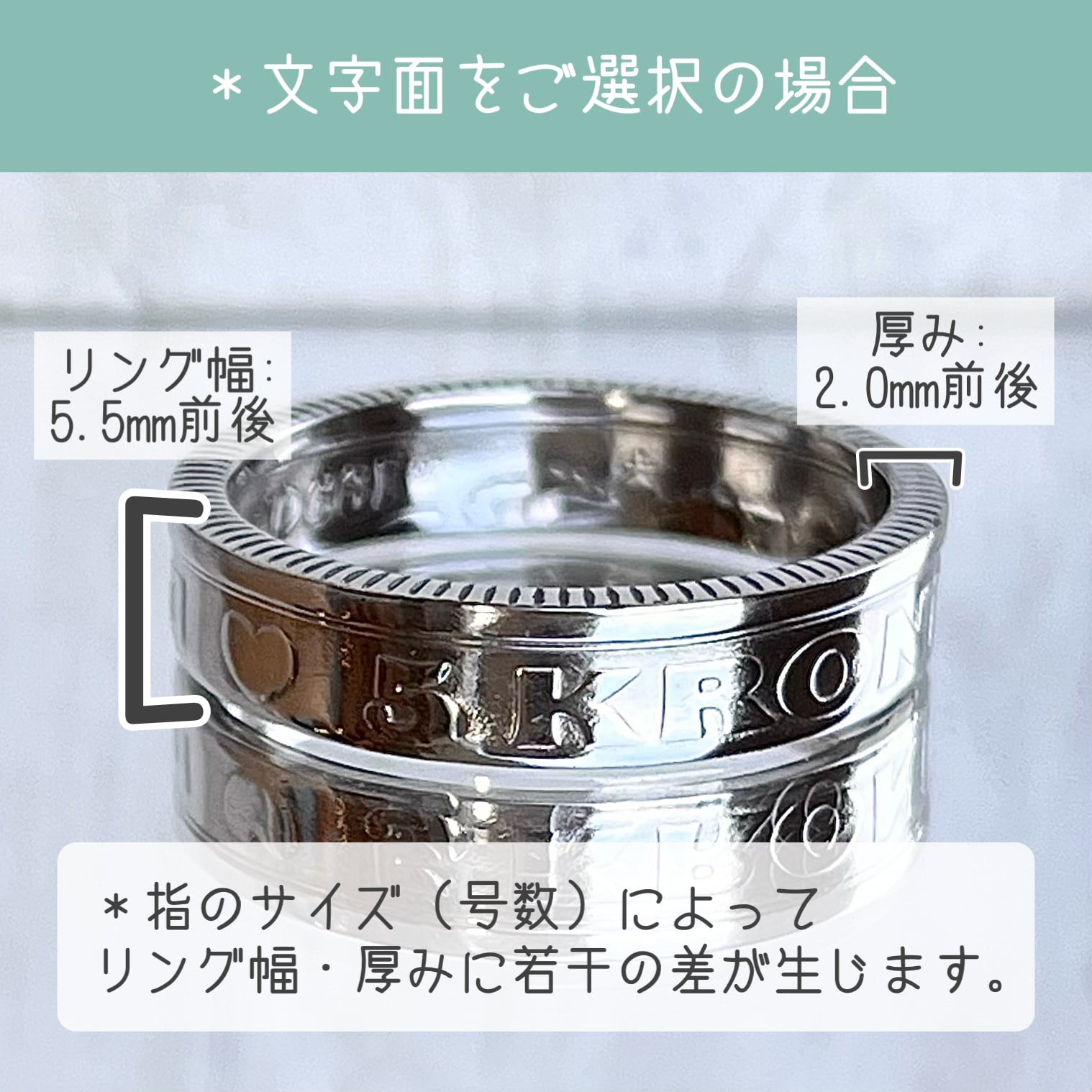 幸せを呼ぶデンマークコインで作ったハッピーリング 5クローネ