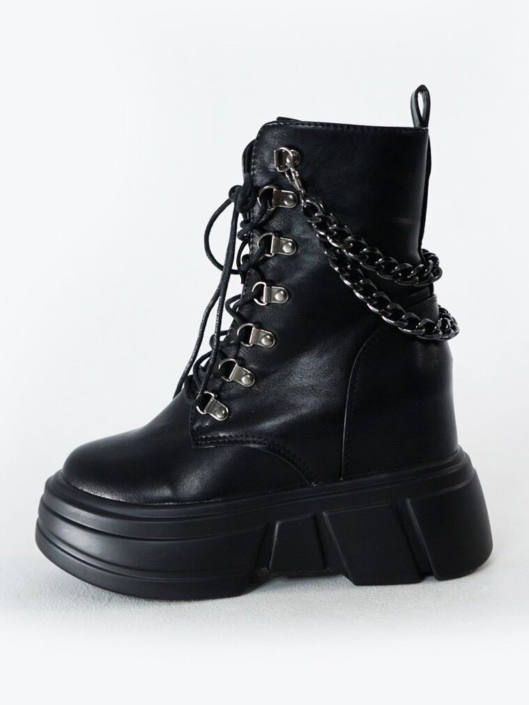 2WAY CHAIN SHORT BOOTS BLK