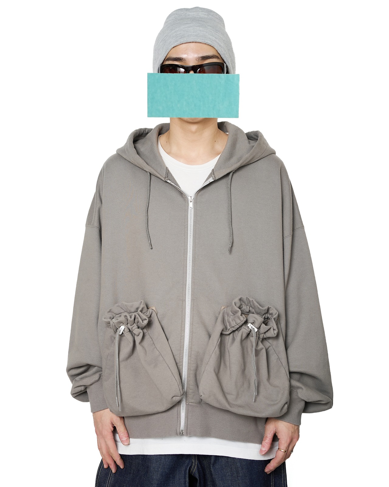 refomed "KINCHAKU ZIPUP HOODIE"〔GRAY〕"