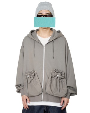 refomed "KINCHAKU ZIPUP HOODIE"〔GRAY〕"