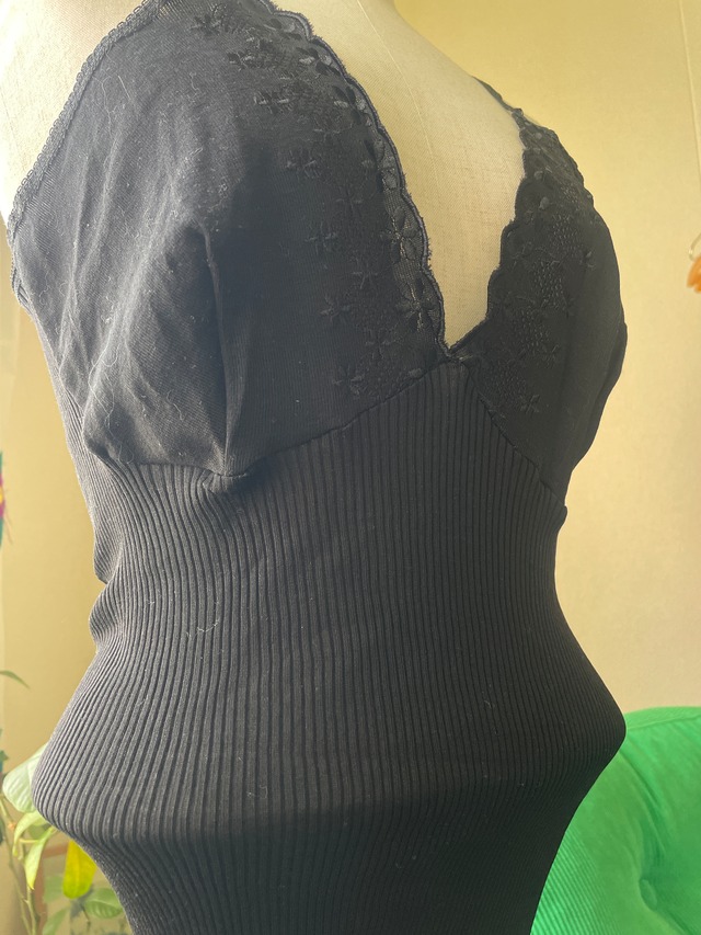 80s-90s  Italy Lace Camisole black