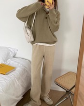 Hooded knit Pullover　T20269