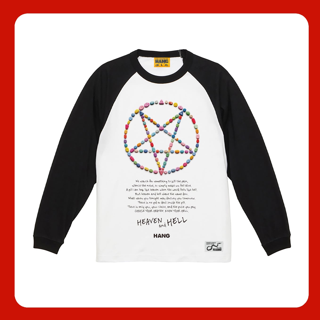 【HANG】HEAVEN and HELL raglan long sleeve t-shirts