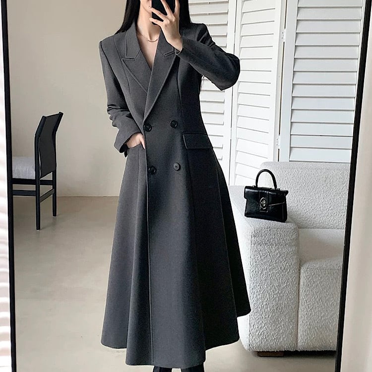 スリムフィット エレガント シングルフェイス ウールコート YH9719