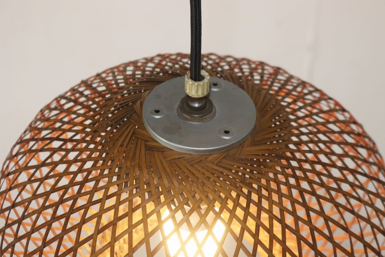 レトロ 竹細工 ペンダントランプ ライト 吊り下げ 照明 シェード 和