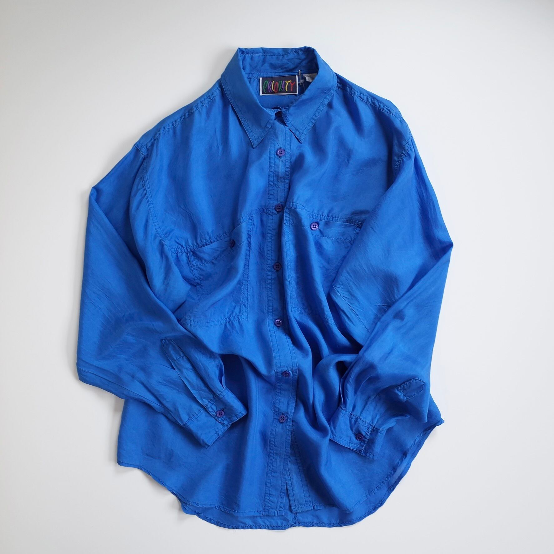 Big silk shirt "blue"