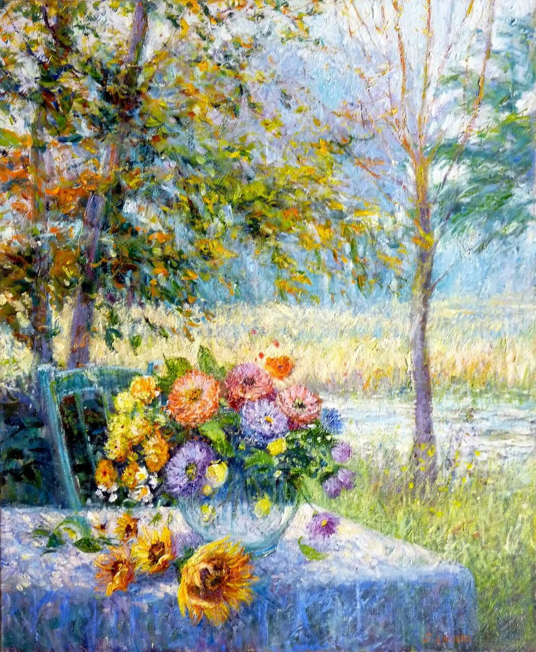 画家のテーブル、セムノン川の木陰 | The Artists Table, A Shady Corner beside the Semnon