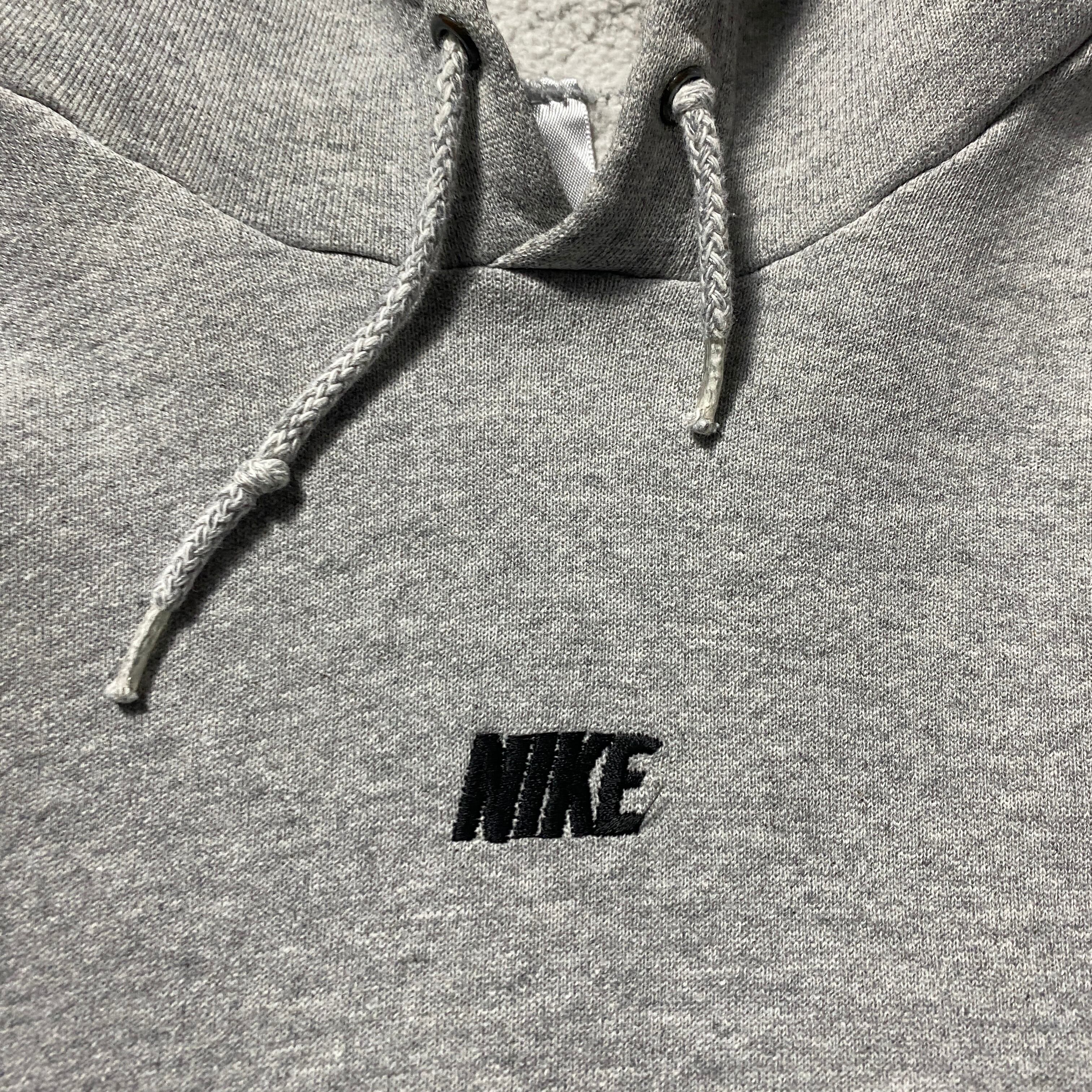 希少サイズ☆ナイキ 刺繍ロゴ センターロゴ パーカー グレー 4L相当 アコースティックギター 良品希少サイズ☆ナイキ 刺繍ロゴ センター