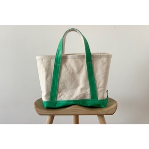 Simva 161-0040GR New Canvas-Leather Tote Small Green