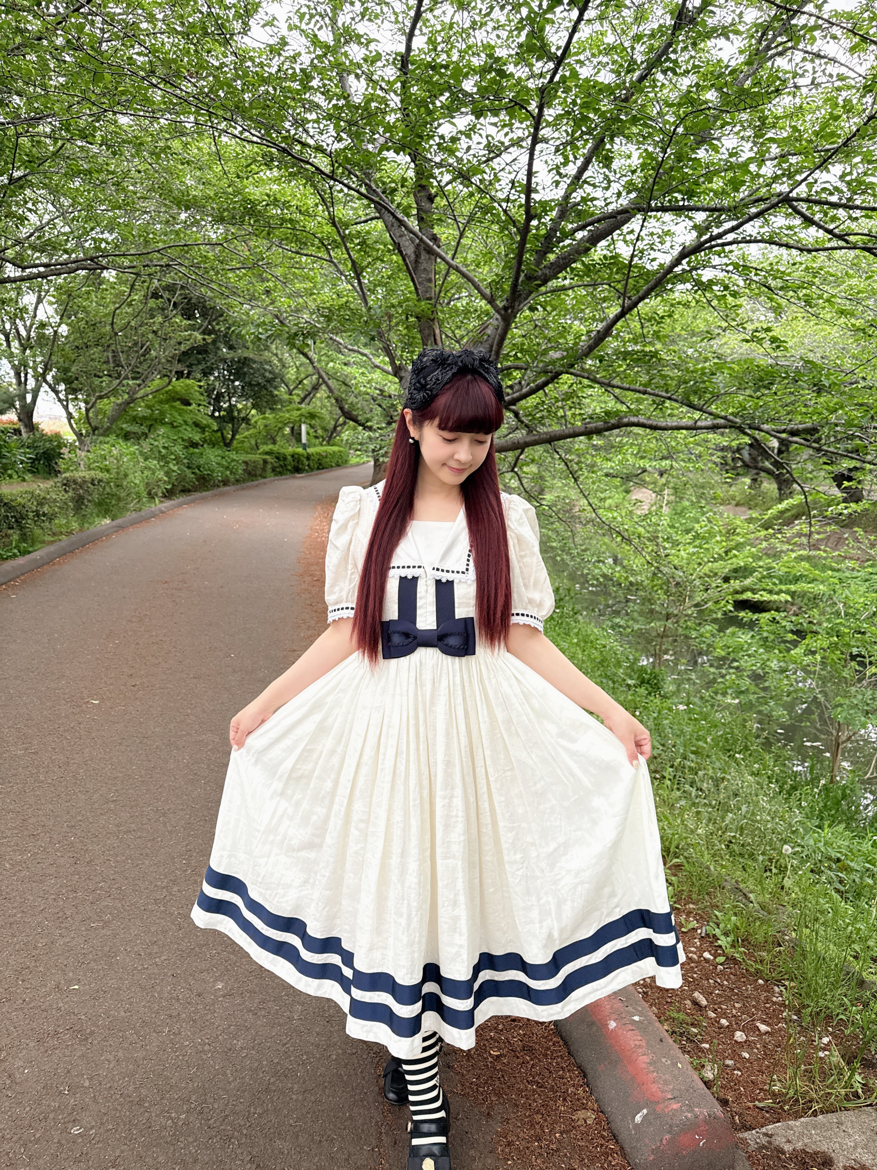 ロングワンピース dolce piu amabile 薔薇柄ドールドレス