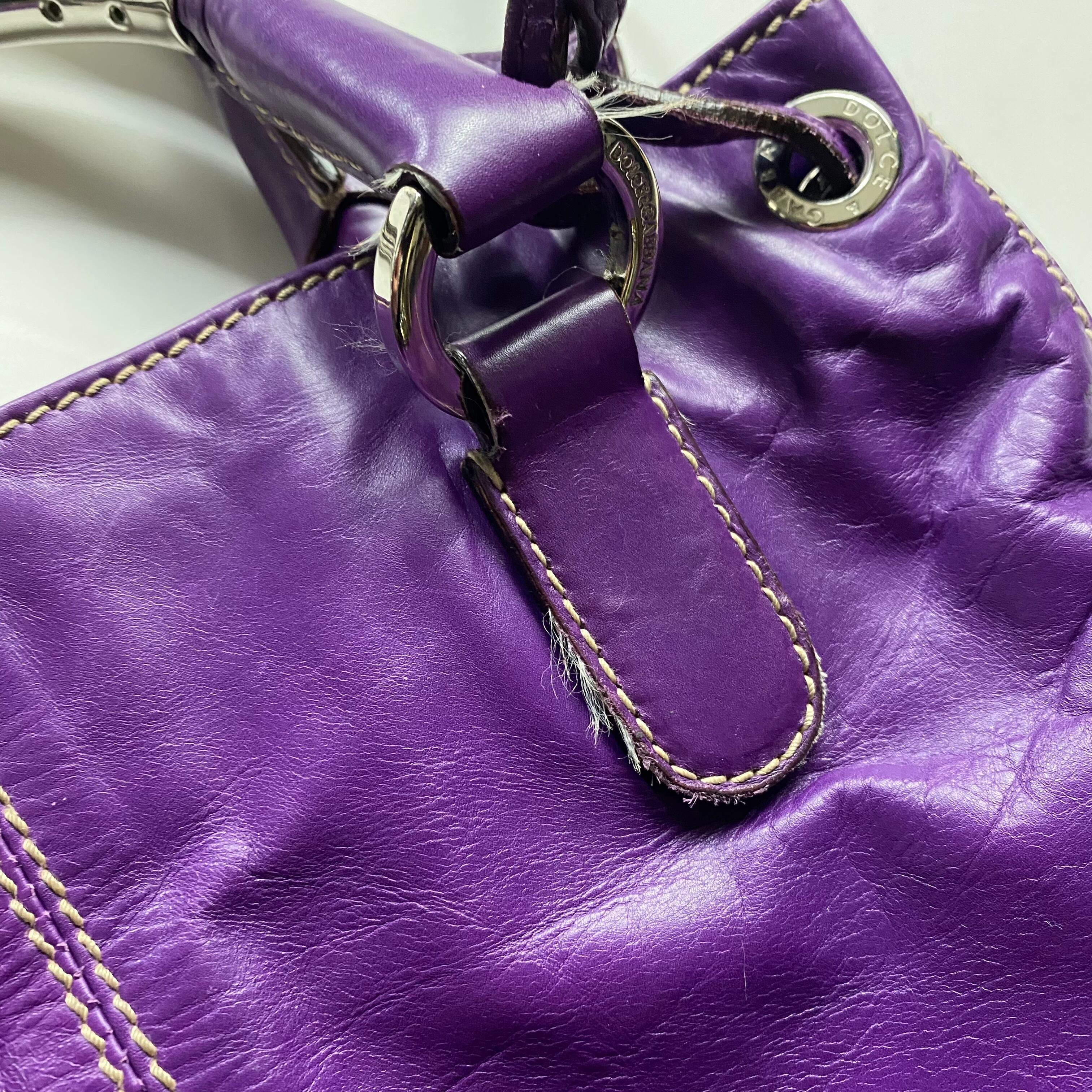 DOLCE&GABBANA purple leather hand bag “miss elsie” | NOIR ONLINE