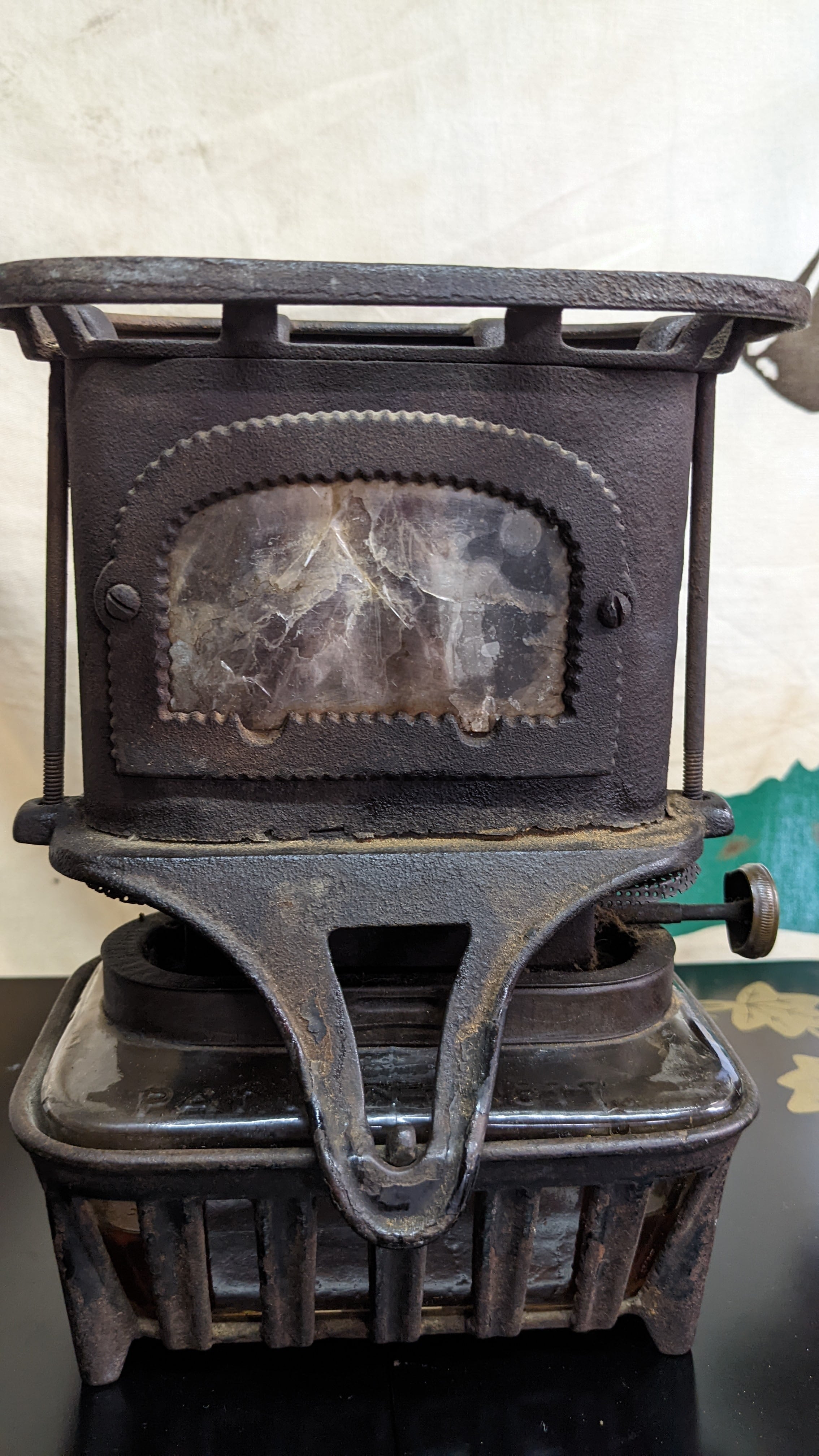 Vintage Iron Stove Glass Tank Antique ヴィンテージ アイロン