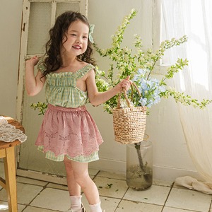 夏チェック柄キャミソールワンピース