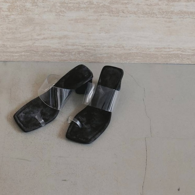 【 anuke 】Square Clear Sandals