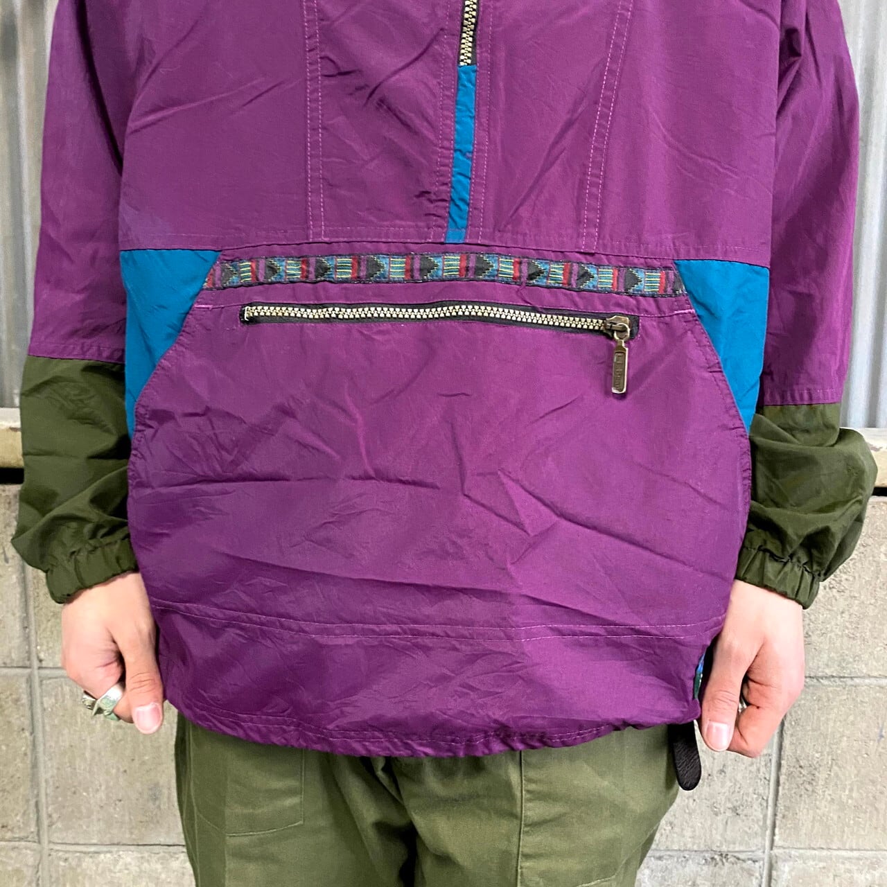 80~90年代 エルエルビーン 山ロゴ アノラックパーカー メンズL 古着