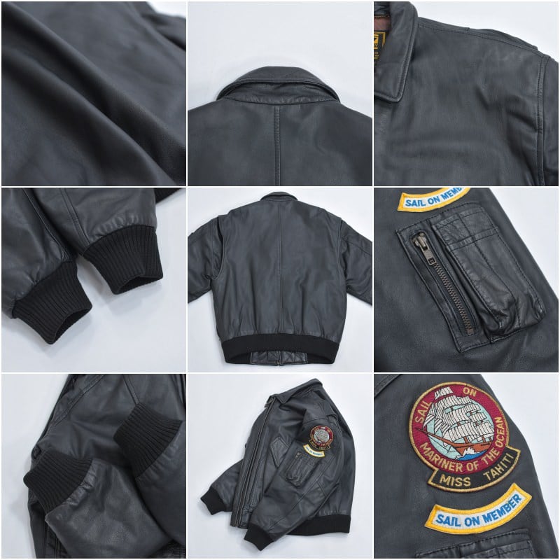 80s～ Steinerシュタイナー ブラックレザー ボンバージャケット