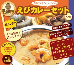 超絶カンタン 極ウマ！本格えびカレーレトルトセット（4人前）高級特性スパイス・オニオンペースト付　～えびと混ぜて煮込むだけ～「ラーダカレー」