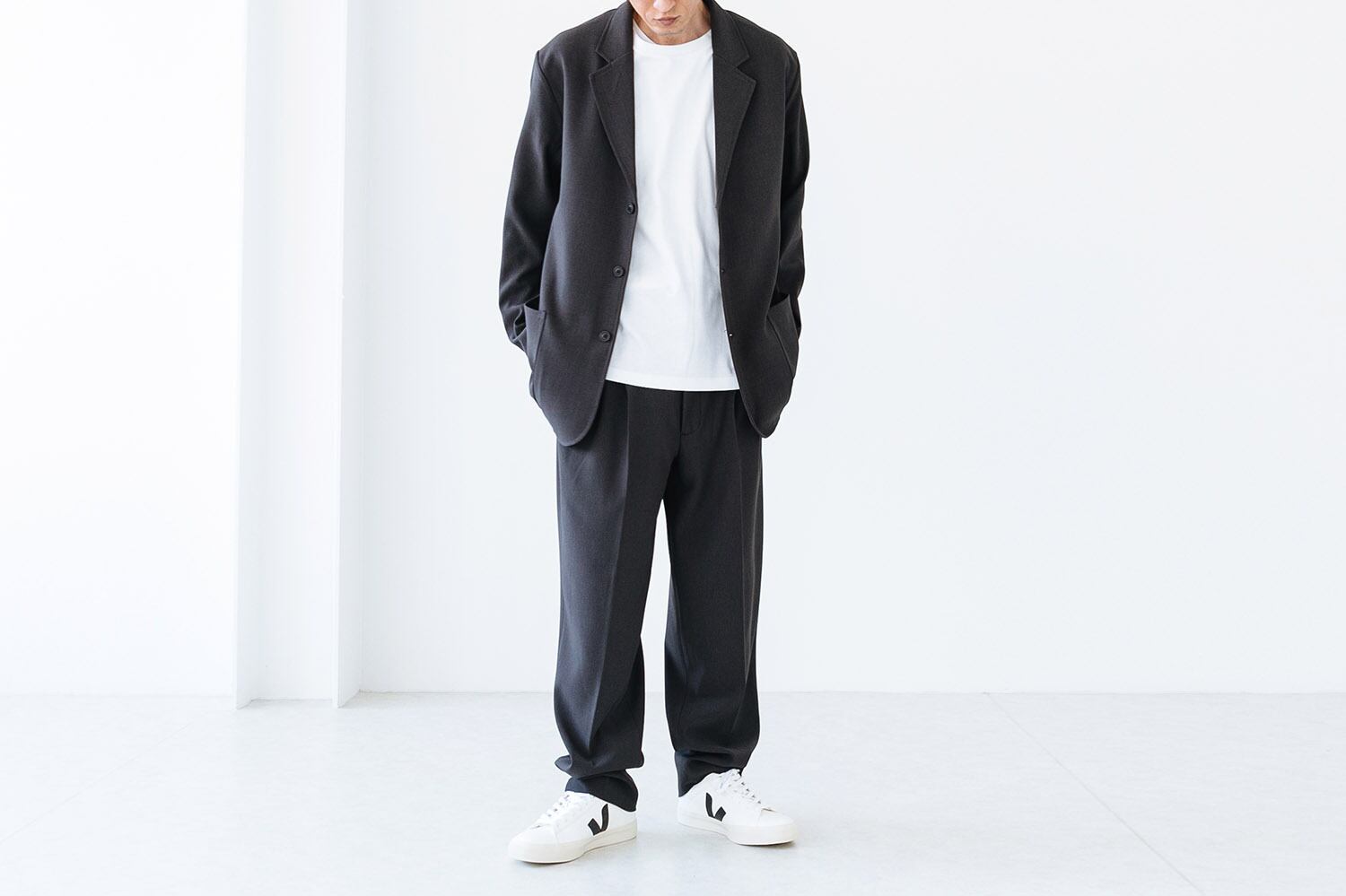 STRETCH POLYESTER TWILL - EASY SLACKS : ストレッチポリエステル 