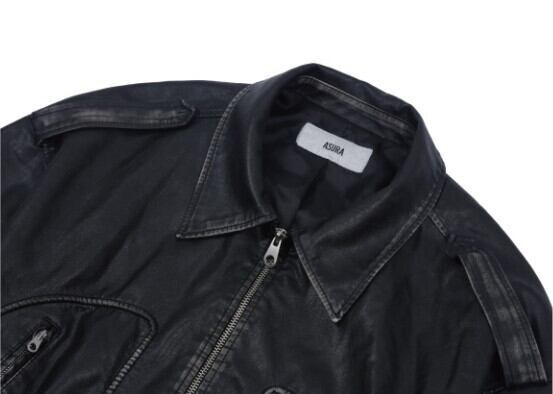 正規品 MICHAEL KORS レザー ジャケット ベビモン アサ着用 Artificial Leather Prime-Over Zip-Up Blouson