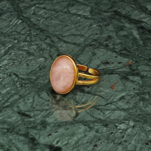 OVAL BIG STONE RING GOLD 011