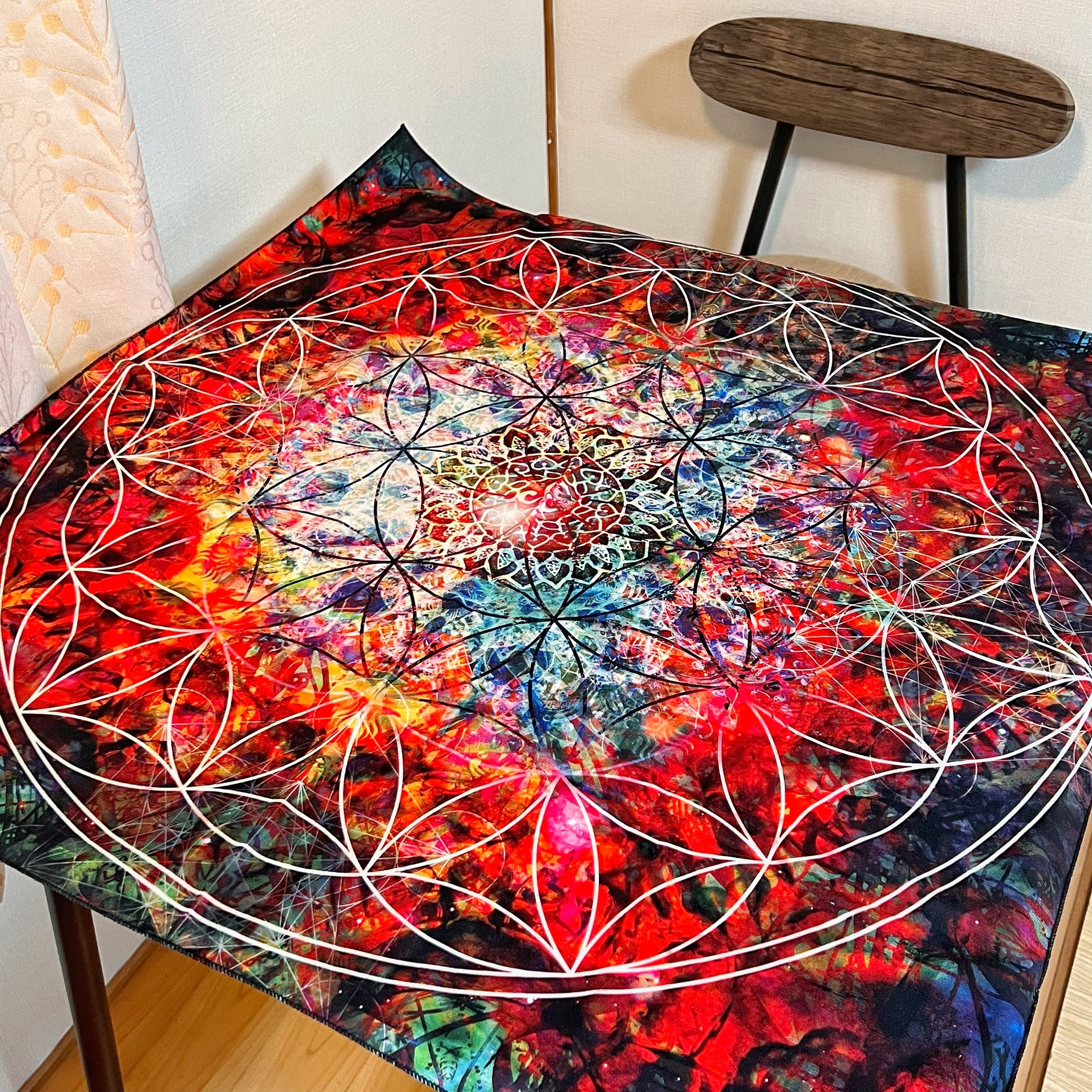 フラワーオブライフ タロットクロス 曼荼羅 タペストリー テーブル